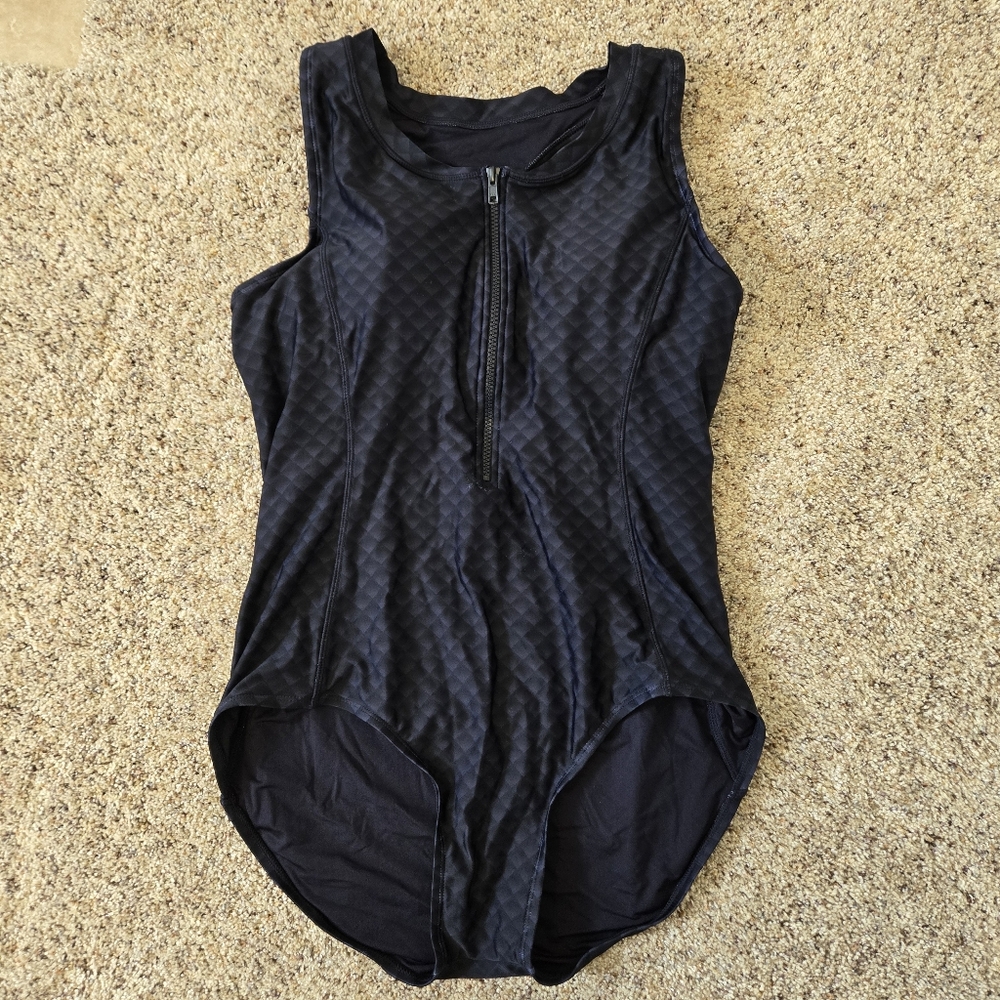 Roots Swimsuit Full Coverage Zip Up Navy Size 14